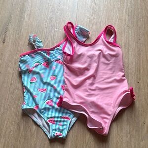 Wonder Nation Kids Swim One Piece - Pink and Blue Watermelon